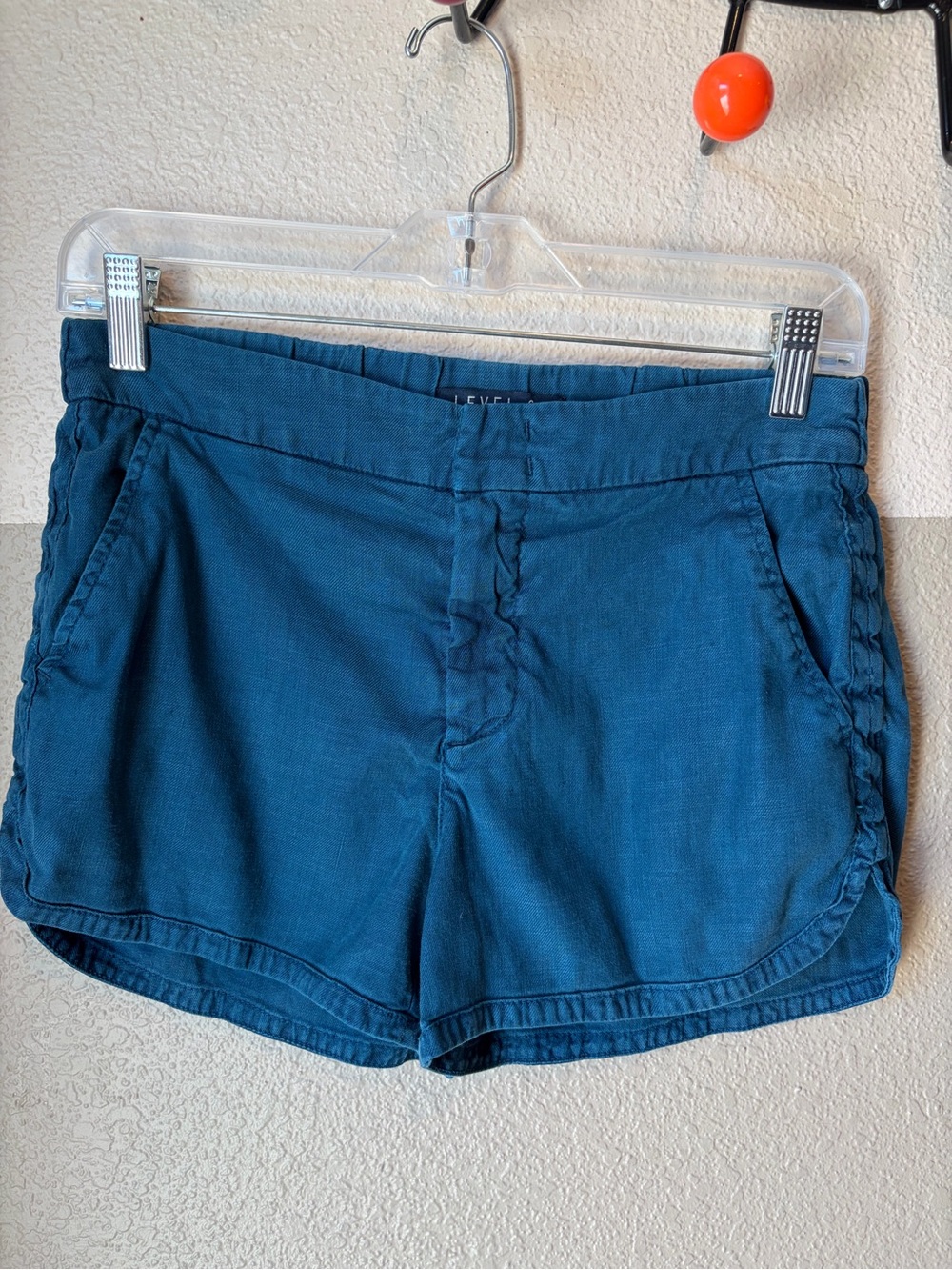 Anthropologie Level 99 Women’s 25 Helen Trouser Short Blue High Waist